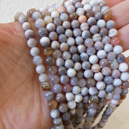 6mm AAA Botswana Agate Smooth Beads Genuine Rare Agate Beads 15