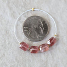 6mm AAA Brazilian Strawberry Quartz Beads Faceted Rectangle Square 4 Pcs Natural Gemstone for DIY Jewelry Making Supplies
