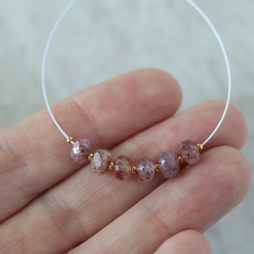 6mm AAA Brazilian Strawberry Quartz Beads Faceted Rondelle 6 Pcs Genuine Gemstone for DIY Jewelry Making Supplies