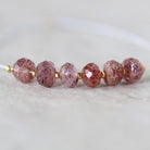 6mm AAA Brazilian Strawberry Quartz Beads Faceted Rondelle 6 Pcs Genuine Gemstone for DIY Jewelry Making Supplies