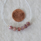 6mm AAA Brazilian Strawberry Quartz Beads Faceted Rondelle 6 Pcs Genuine Gemstone for DIY Jewelry Making Supplies