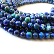6mm AAA Chrysocolla in Lapis Lazuli Smooth Beads 15