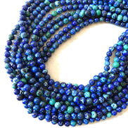6mm AAA Chrysocolla in Lapis Lazuli Smooth Beads 15