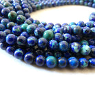 6mm AAA Chrysocolla in Lapis Lazuli Smooth Beads 15" Rare Gemstone Beads for Jewelry Making Beading Gift Crafter