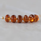 AAA Hessonite Garnet Rondelle Beads Smooth 7-8mm 6 Pcs Natural Gemstone DIY Jewelry Making Earrings Necklace January Birthstone