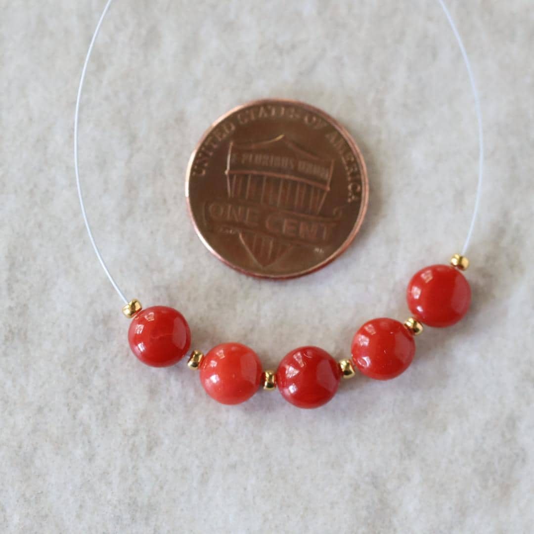 6mm AAA Italian Coral Beads Coin Genuine Undyed Natural Sardinia Coral for DIY Jewelry Making