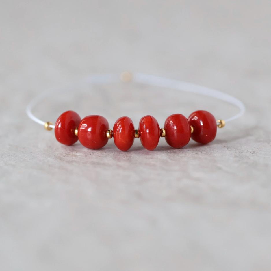 6mm AAA Italian Coral Beads Smooth Rondelle Natural Genuine Undyed Sardinia Coral for DIY Jewelry Making