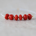 6mm AAA Italian Coral Beads Smooth Rondelle Natural Genuine Undyed Sardinia Coral for DIY Jewelry Making