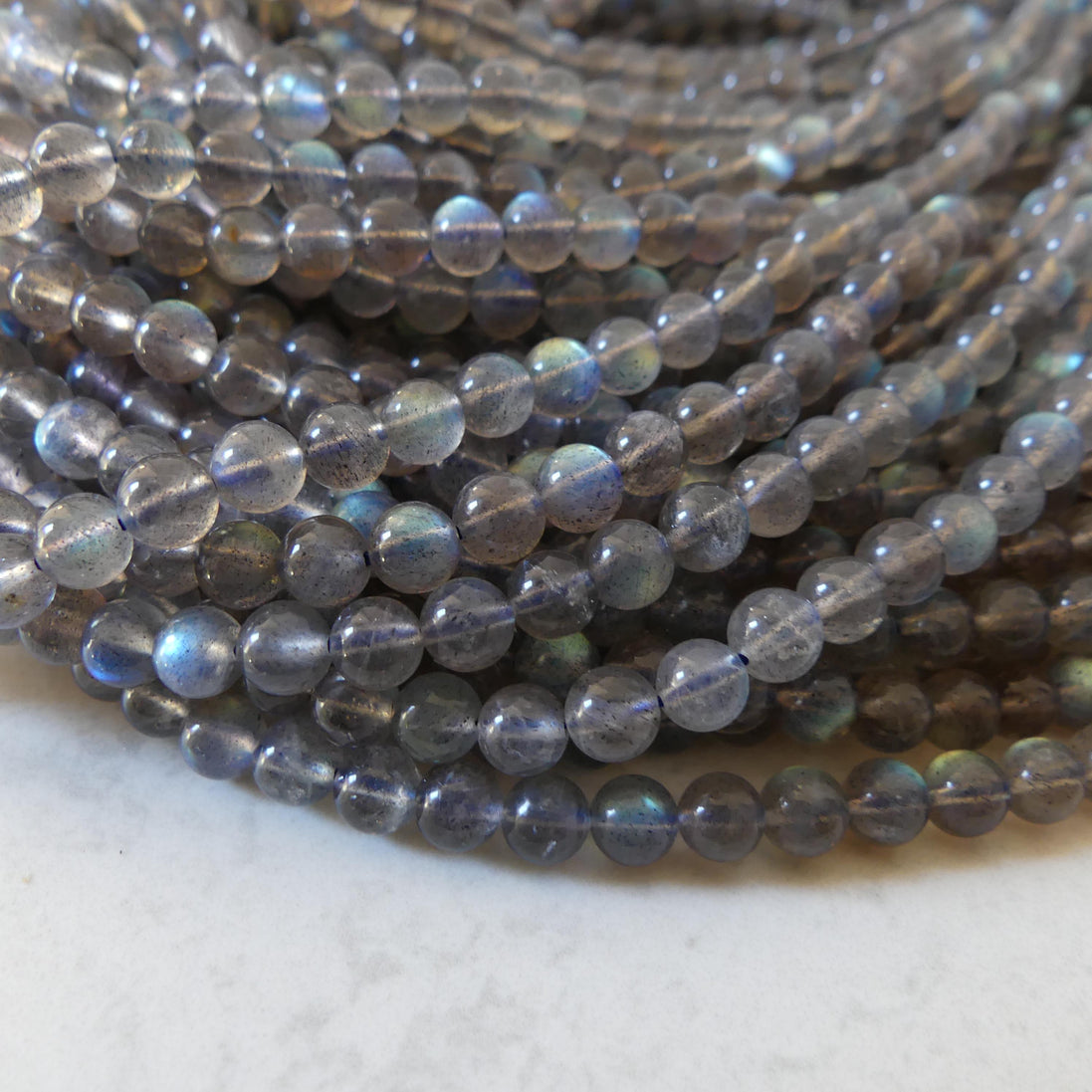 6mm AAA Labradorite Smooth Beads Genuine Blue Flash Beads 15" Gemstone Beads for DIY Jewelry Making Crafter Gift
