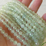 6mm AAA Prehnite Faceted Beads 7.5