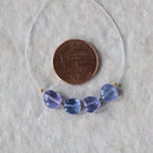 6mm AAA Tanzanite Beads Smooth Nuggets 4 Pcs Gem Quality Gemstone for DIY Jewelry Making Necklace Earrings