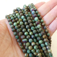 6mm African Ruby in Fuchsite Faceted Beads 15