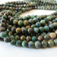 6mm African Ruby in Fuchsite Faceted Beads 15