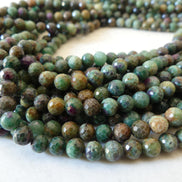 6mm African Ruby in Fuchsite Faceted Beads 15