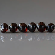6mm Baltic Amber Beads Black Cherry Beads Genuine Amber 6 pcs