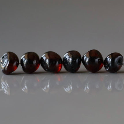 6mm Baltic Amber Beads Black Cherry Beads Genuine Amber 6 pcs