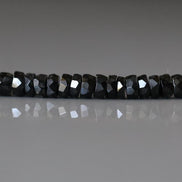6mm Black Spinel Faceted Heishi Beads 20 Pcs Sparkly Black Spinel Tyre Beads Crystal Genuine Gemstone Beads for Jewelry Making