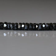 6mm Black Spinel Beads - Faceted Rondelle Natural Gemstone 20 Pcs