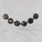 6mm Black Star Sapphire Beads Faceted Round 6 PCs Raw Black Sapphire Natural Gemstone for DIY Jewelry Making