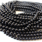6mm Black Tourmaline Smooth Round Beads Genuine Beads 15" Gemstone Beads for Jewelry Making Beading Craft Gift