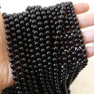 6mm Black Tourmaline Smooth Round Beads Genuine Beads 15" Gemstone Beads for Jewelry Making Beading Craft Gift