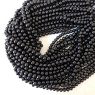 6mm Black Tourmaline Smooth Round Beads Genuine Beads 15" Gemstone Beads for Jewelry Making Beading Craft Gift