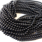 6mm Black Tourmaline Smooth Round Beads Genuine Beads 15" Gemstone Beads for Jewelry Making Beading Craft Gift