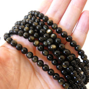6mm Golden Obsidian Smooth Beads 15