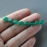 6mm Green Onyx Oval Beads Faceted 8 Pcs Genuine Gemstone Beads Jewelry Making Beading Craft Gift DIY Earrings supplies May Birthstone