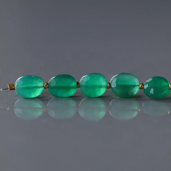 6mm Green Onyx Oval Beads Faceted 8 Pcs Genuine Gemstone Beads Jewelry Making Beading Craft Gift DIY Earrings supplies May Birthstone