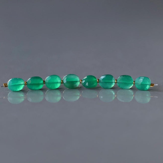 6mm Green Onyx Oval Beads Faceted 8 Pcs Genuine Gemstone Beads Jewelry Making Beading Craft Gift DIY Earrings supplies May Birthstone