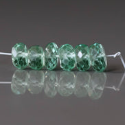 6mmGreen Sapphire Beads Rondelle 6 PCs Faceted Genuine Gemstone Beads Jewelry Making Beading Craft Gift September Birthstone