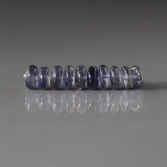 6mm AAA Iolite Beads Rondelle Smooth 10 Pcs Gemstone Beads for Silk Knotting Jewelry Making DIY Necklace Earrings