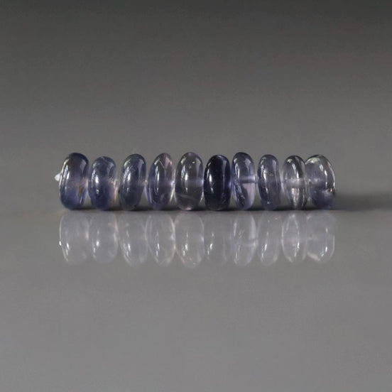 6mm AAA Iolite Beads Rondelle Smooth 10 Pcs Gemstone Beads for Silk Knotting Jewelry Making DIY Necklace Earrings