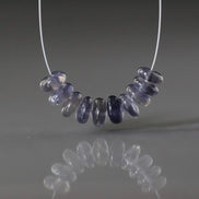 6mm Iolite Beads - Smooth Rondelle Natural Gemstone 10 Pcs