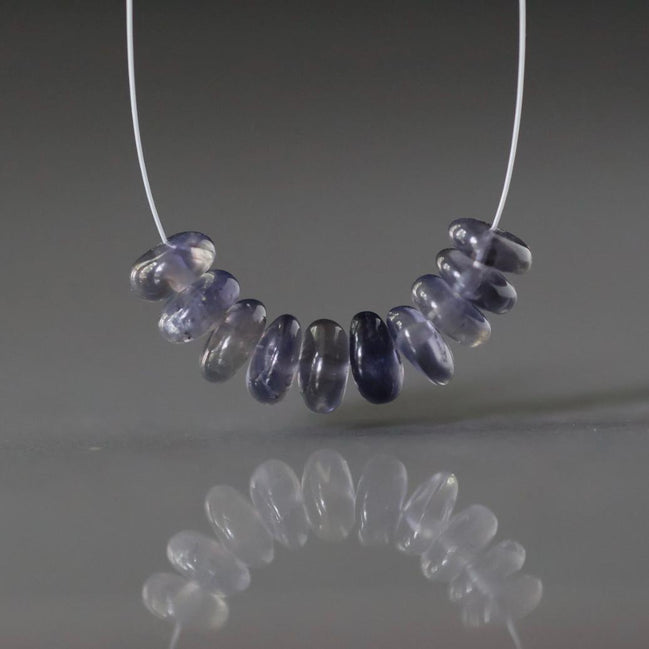 6mm Iolite Beads - Smooth Rondelle Natural Gemstone 10 Pcs