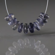 6mm Iolite Beads - Smooth Rondelle Natural Gemstone 10 Pcs