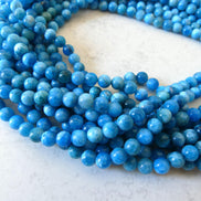 6mm Light Blue Apatite Smooth Beads 15