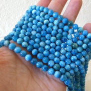 6mm Light Blue Apatite Smooth Beads 15