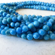 6mm Light Blue Apatite Smooth Beads 15