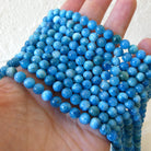 6mm Light Blue Apatite Smooth Beads 15" Genuine Rare Apatite Beads Gemstone Beads Beading Crafter Gift