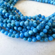 6mm Light Blue Apatite Smooth Beads 15