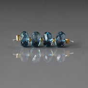 6mm AAA London Blue Topaz Rondelle Beads Faceted 4Pcs Natural Gemstone Beads for Jewelry Making Earrings Pendants December Birthstone