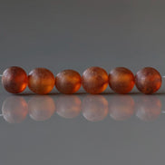 6mm Baltic Amber Beads Matte Cognac Amber Beads Genuine Amber 6 pcs