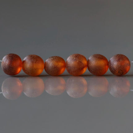 6mm Baltic Amber Beads Matte Cognac Amber Beads Genuine Amber 6 pcs