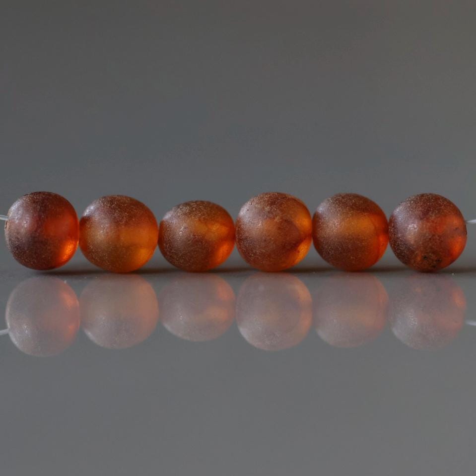 6mm Baltic Amber Beads Matte Cognac Amber Beads Genuine Amber 6 pcs