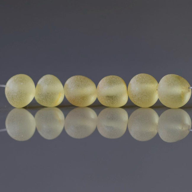 6mm Baltic Amber Beads Honey Amber Lemon Matte Beads Genuine Amber 6 pcs