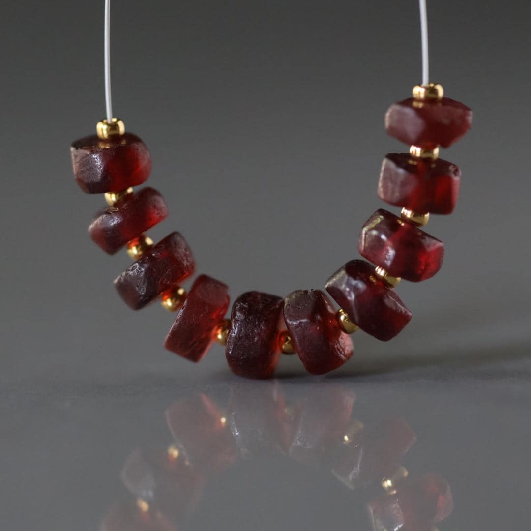 6mm Matte Mozambique Garnet Rondelle Beads Smooth 10 Pcs Natural Gemstone DIY Jewelry Making Earrings Necklace January Birthstone