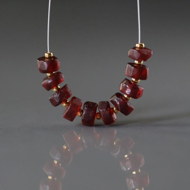 6mm Matte Mozambique Garnet Rondelle Beads Smooth 10 Pcs Natural Gemstone DIY Jewelry Making Earrings Necklace January Birthstone