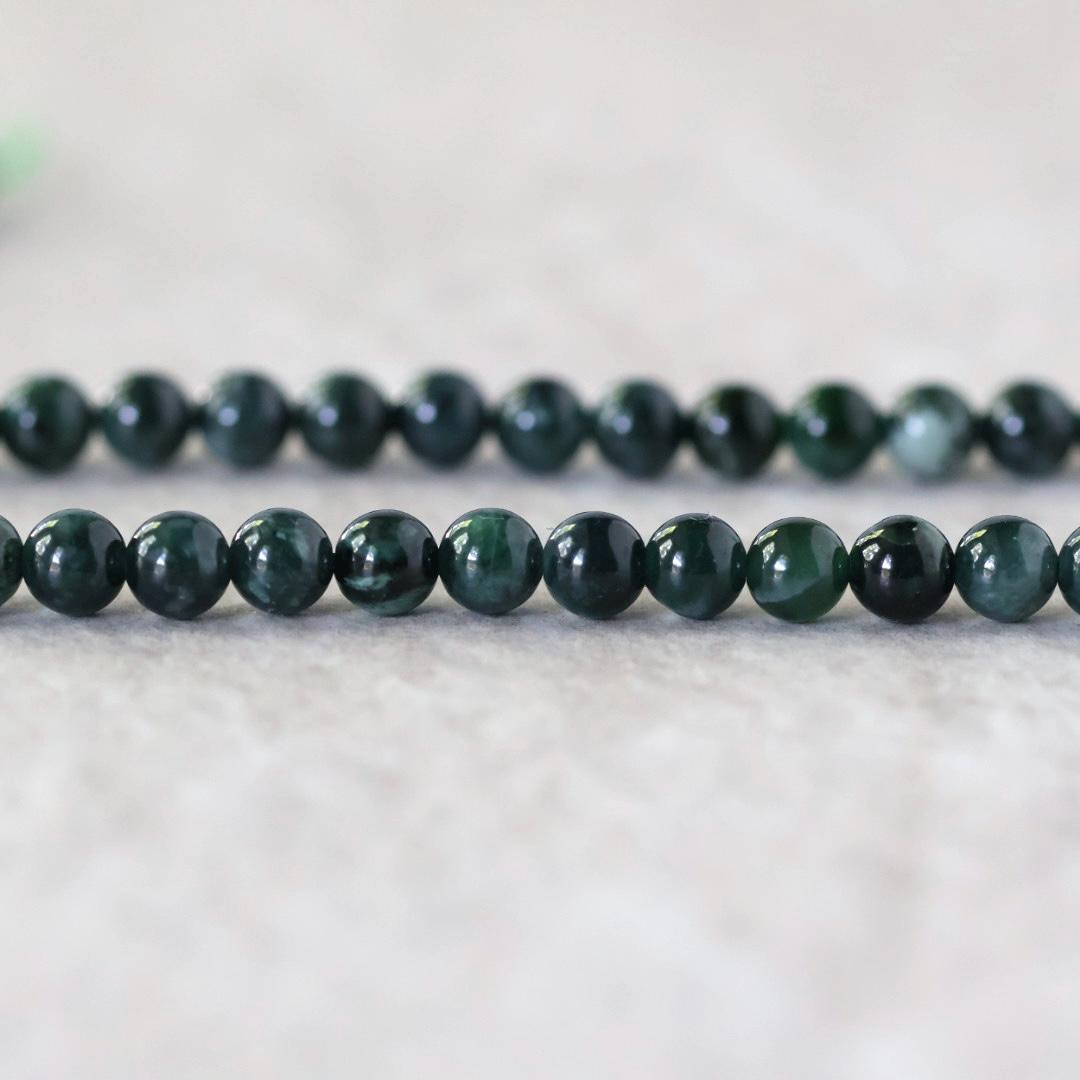 6mm Natural AAA Guatemala Jade Beads Jadeite Gemstone Natural Burma Jade Dark Green For DIY Jewelry Making